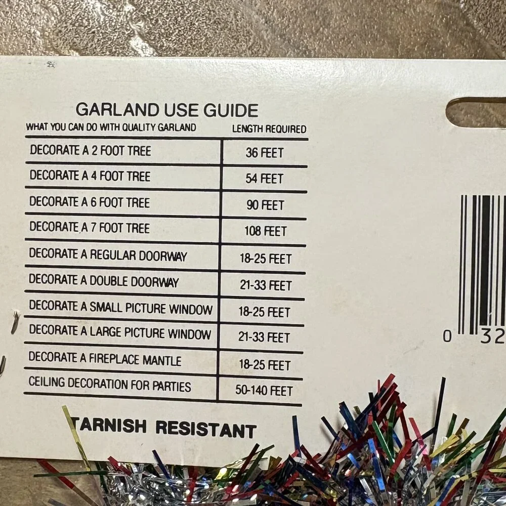 Vintage 1990's Young Craft tinsel Garland lot of two NOS